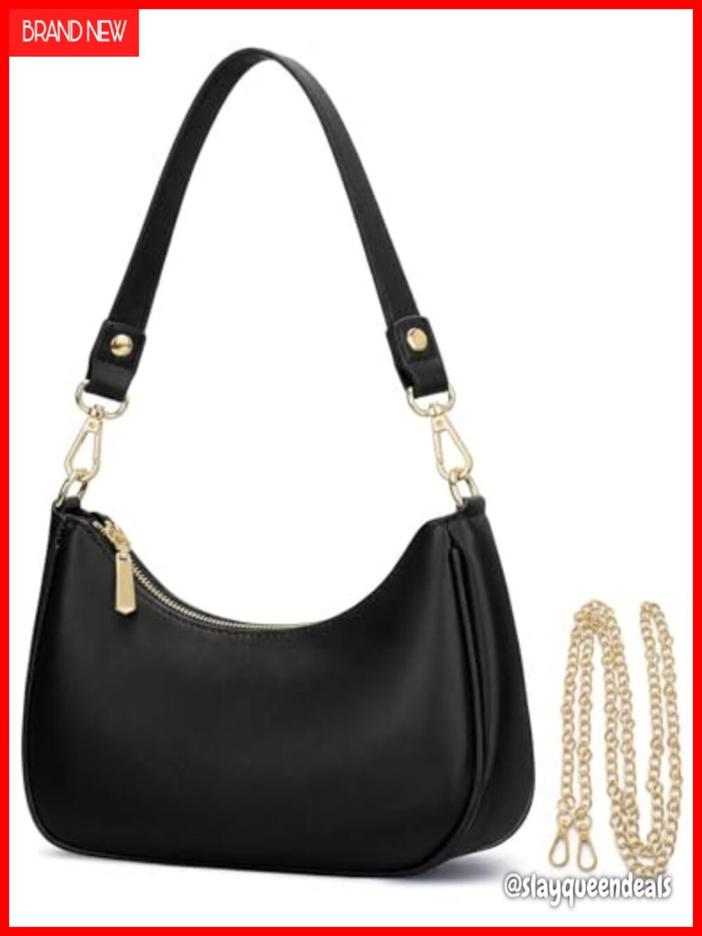 Small Vegan Leather Crescent Hobo Shoulder Bag Mini Purse